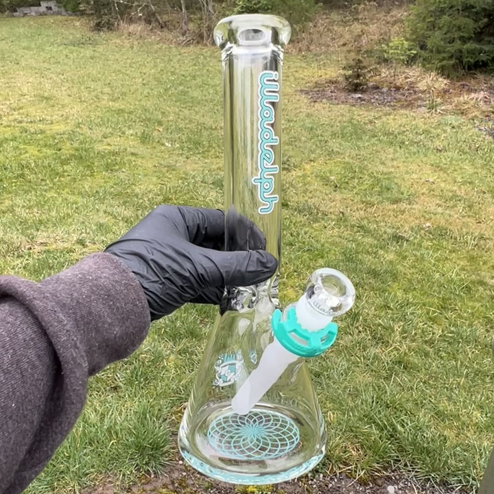 Illadelph Aqua Mini Beaker Bong Glass Pipe Illadelph Glass