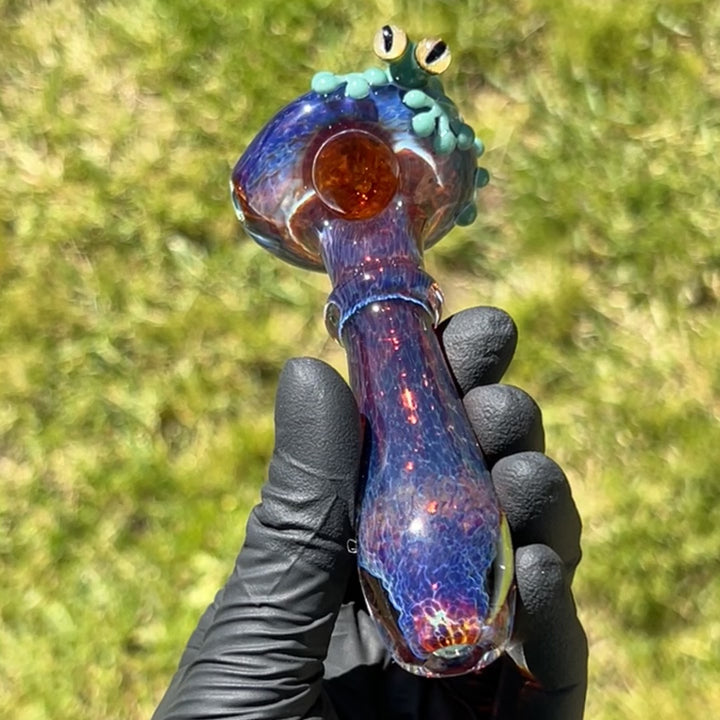 Purple Magic Frog Spoon Glass Pipe Beezy Glass