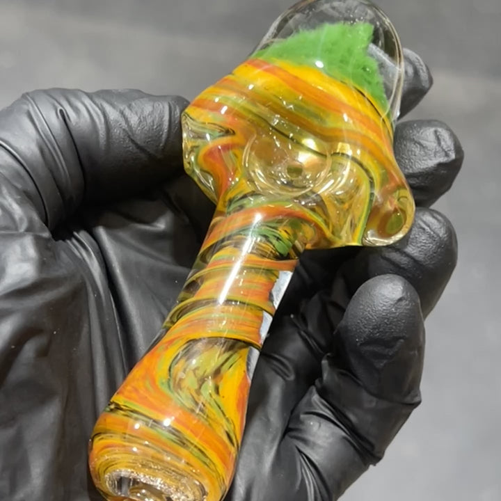 Rasta Twist Alien Brain Honeycomb Glass Pipe Plug a Nug