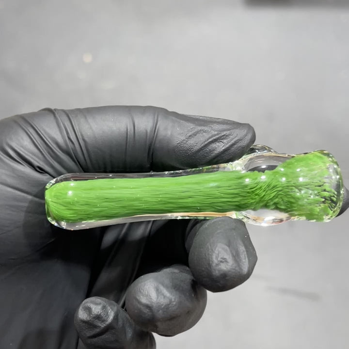 Thick Green Frit Chillum Glass Pipe Chuck Glass