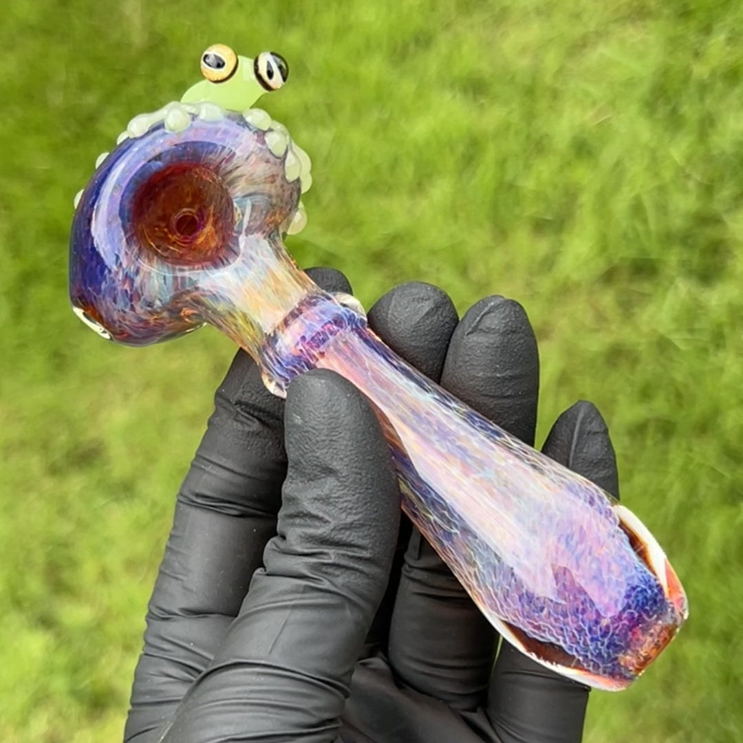 Purple Magic Frog Spoon Glass Pipe Beezy Glass