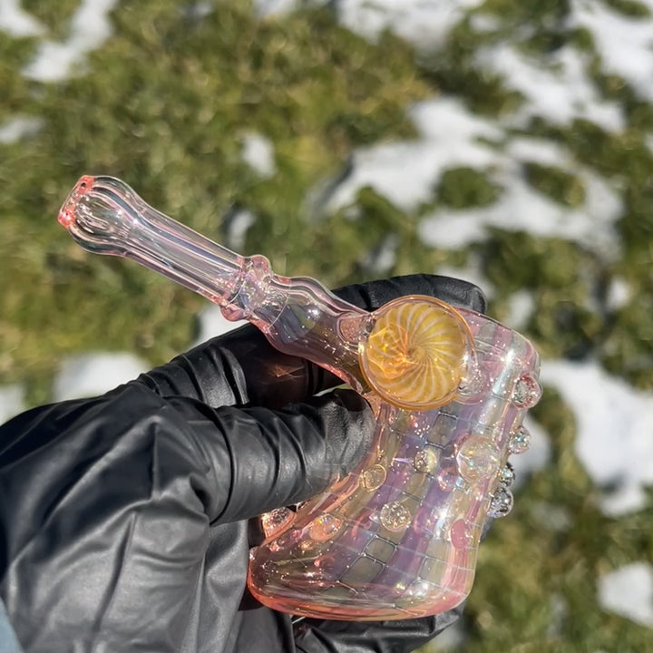 Gold Fumed Standing Hammer Glass Pipe Sugar Shack