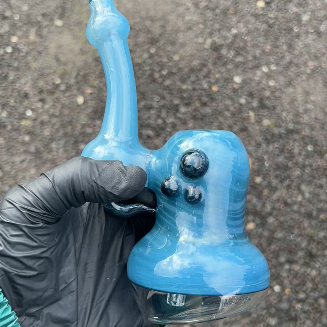 Blue Marble Bubbler Glass Pipe Sable Haze