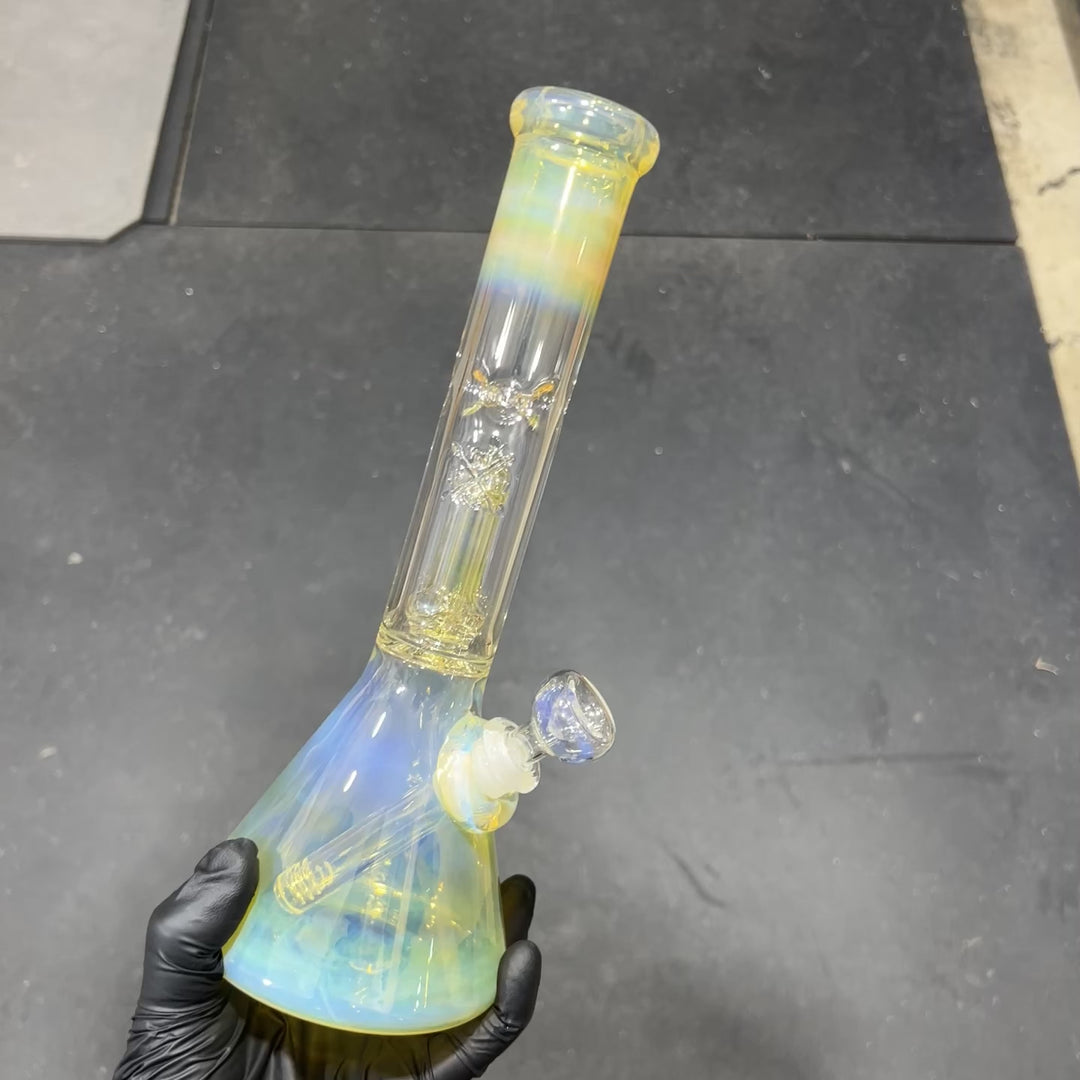 11" Fumed Perc Beaker Bong Glass Pipe Mary Jane's Glass