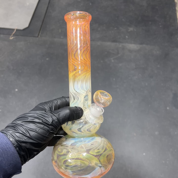 10.5" Fumed Double Bubble Bong Glass Pipe Mary Jane's Glass