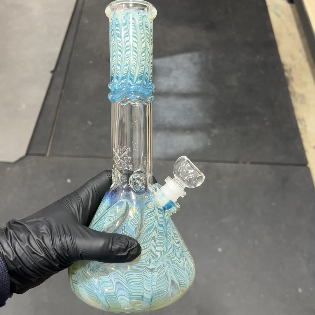 10.5" Color Rake Beaker Bong Glass Pipe Mary Jane's Glass