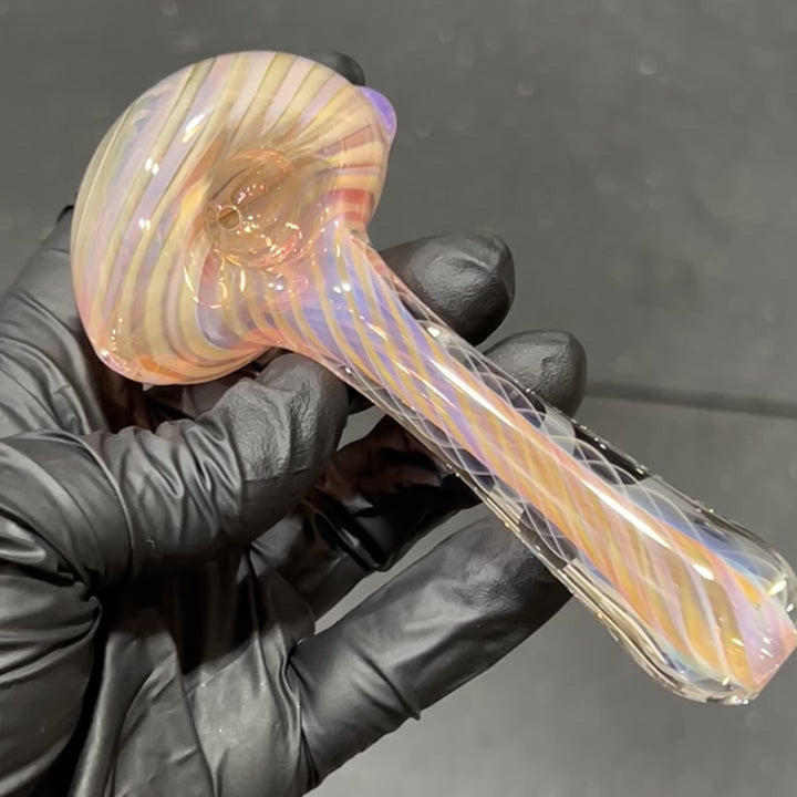 Thick Fume Pipe Pink Slyme Marble Glass Pipe Chuck Glass