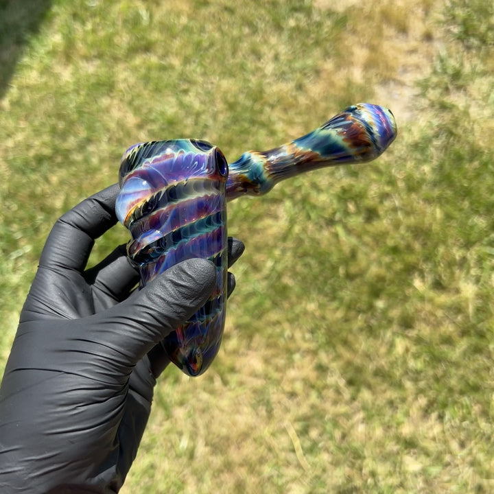 Purple Tie Dye Sidecar Bubbler Glass Pipe Jedi Glassworks