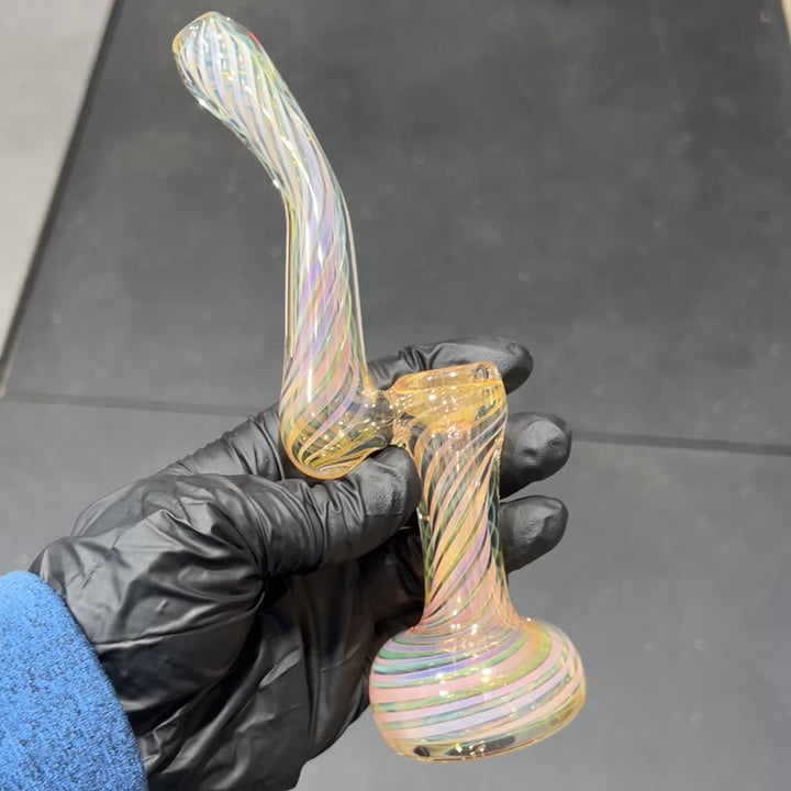 Thick Fumed Sherlock Bubbler Glass Pipe Chuck Glass