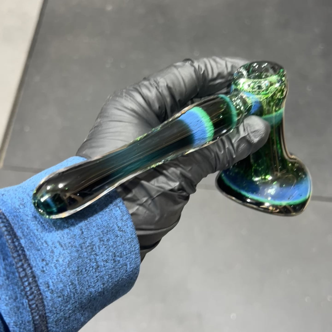 Thick Exp Green Hammer Bubbler Glass Pipe Chuck Glass