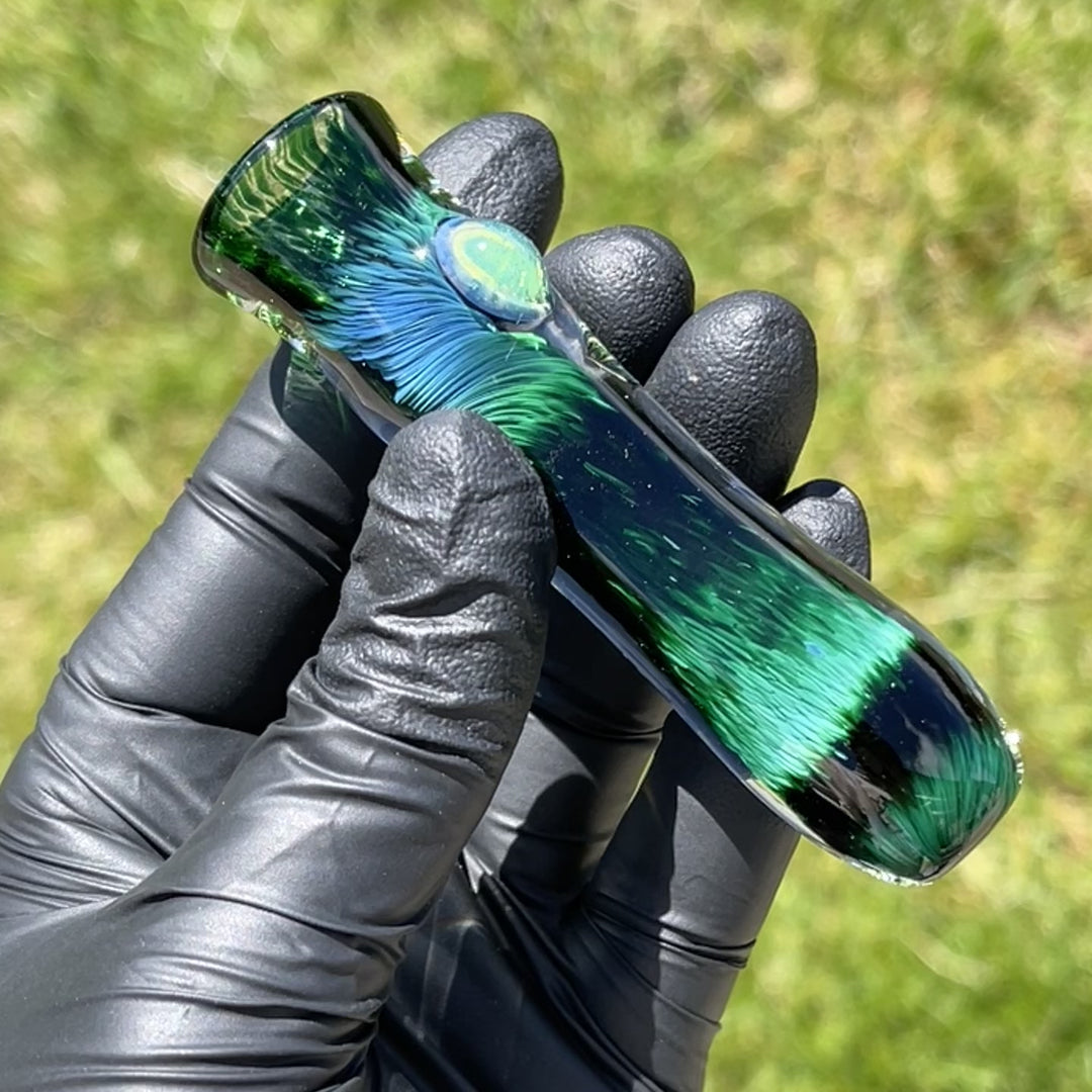 Thick Exp Green Chillum Glass Pipe Chuck Glass