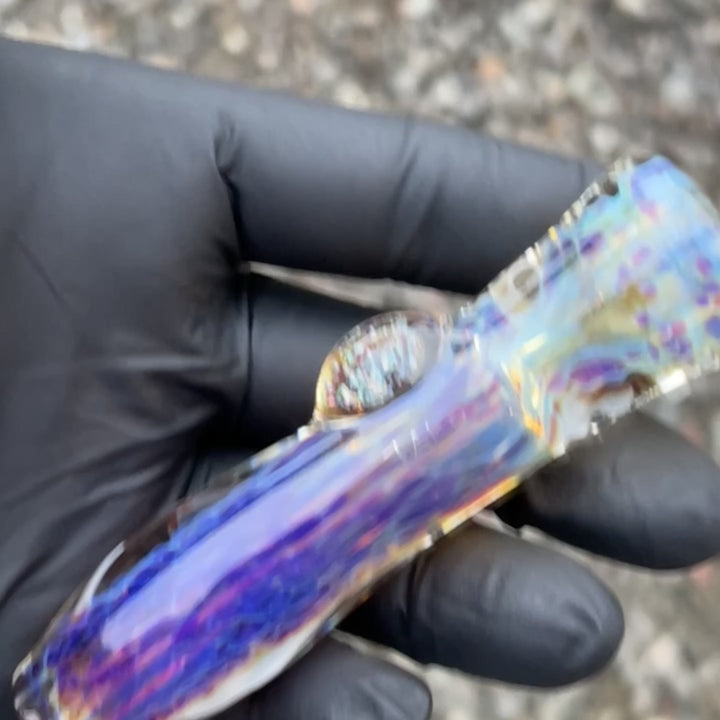 Purple Ghost Crushed Opal Marble Chillum