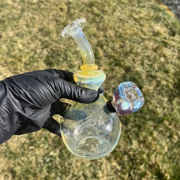 Heavy Silver Fumed Mini Bong Glass Pipe Tako Glass