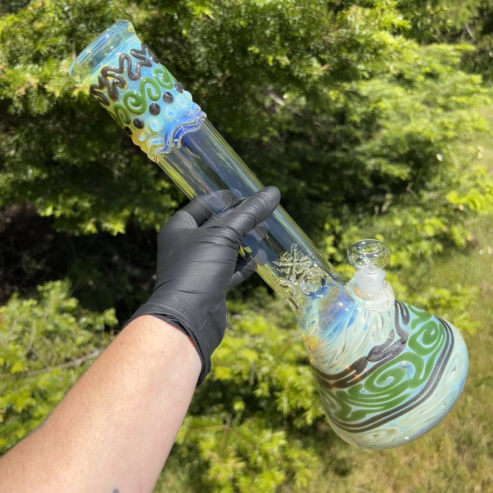 15" Fumed Twist Beaker Bong Glass Pipe Mary Jane's Glass