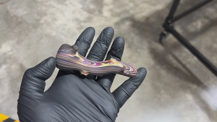 Wood Grain Chillum Glass Pipe Wazoo Glass