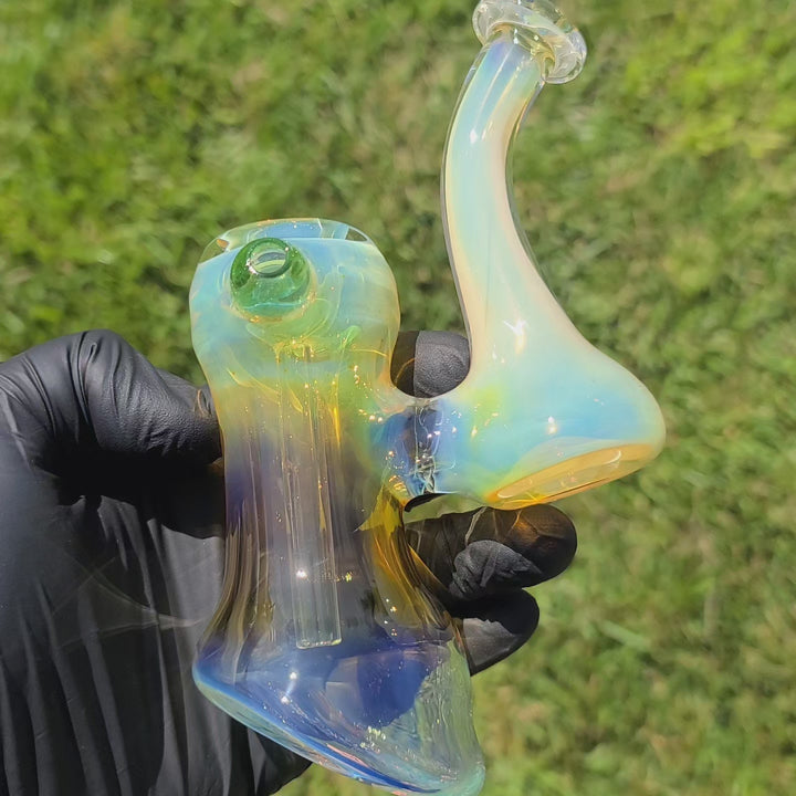 Gold Fume Bubbler with Green Carb