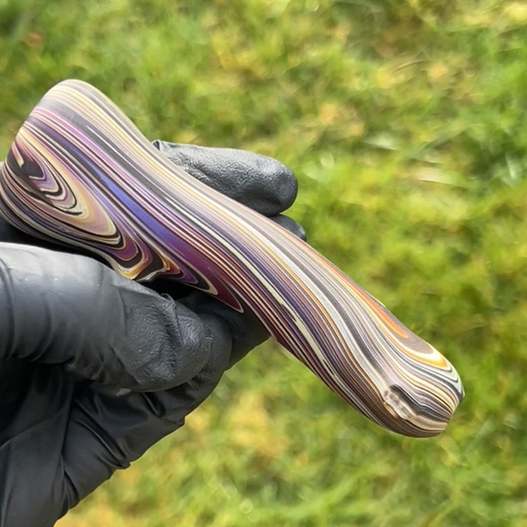 Wood Grain Chillum Glass Pipe Wazoo Glass