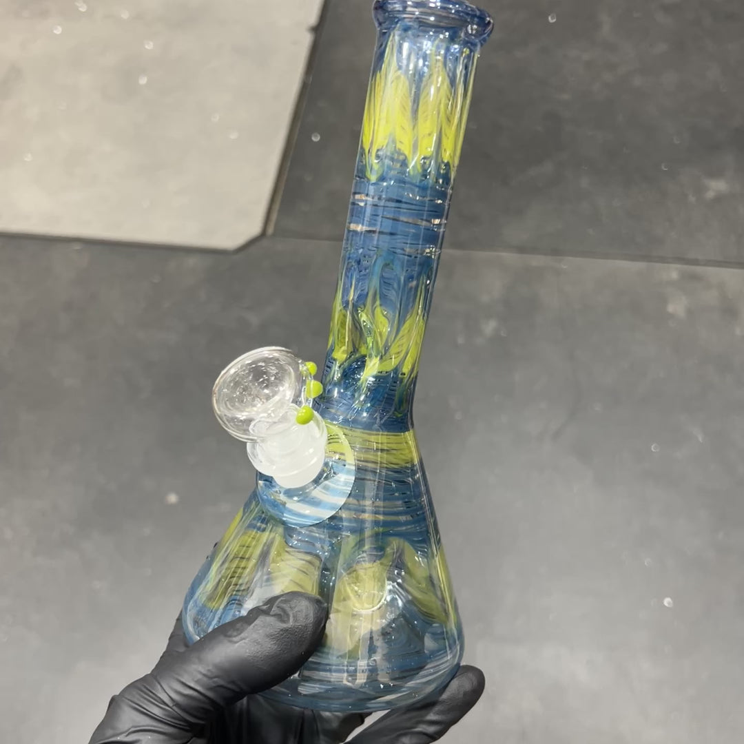 9" Blueberry Beaker Bong Glass Pipe Mary Jane's Glass