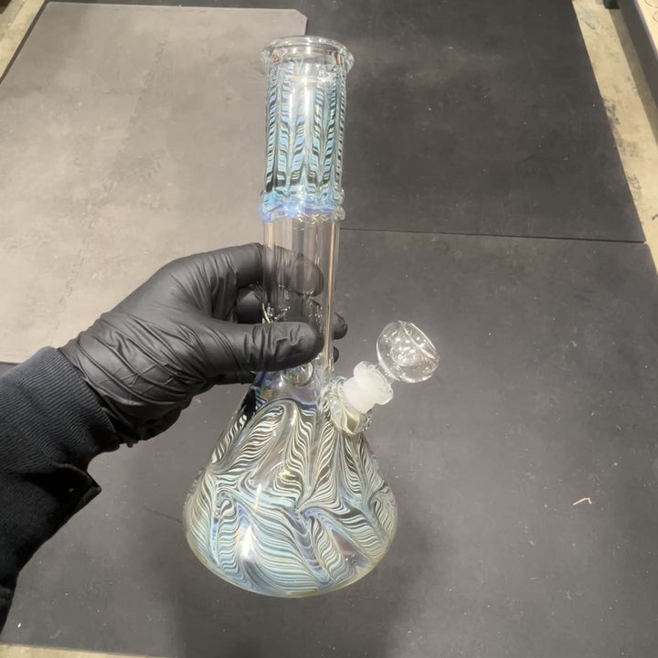 10.5" Color Rake Beaker Bong Glass Pipe Mary Jane's Glass