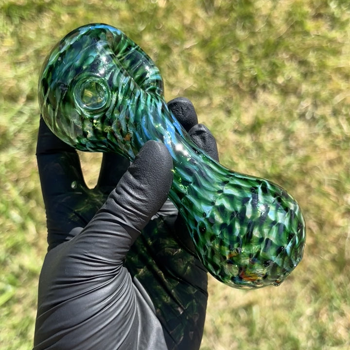 Experimental Green Jumbo Spoon Glass Pipe Jedi Glassworks