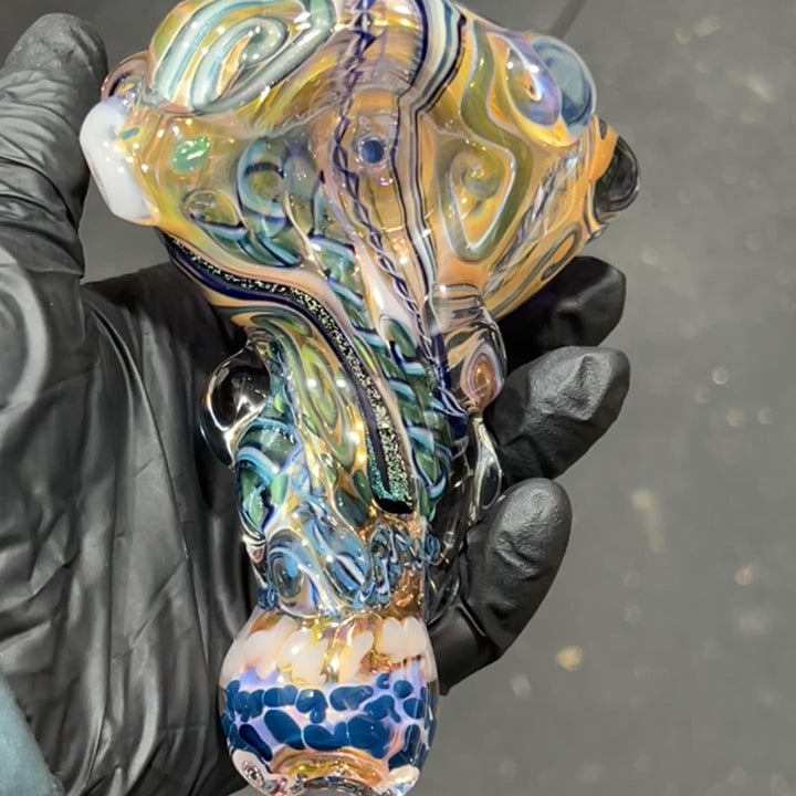 Thick and Twisted Wig Wag Pipe Glass Pipe Molten Imagination