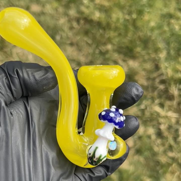 Lemon Opal Mushroom Sherlock Glass Pipe Beezy Glass