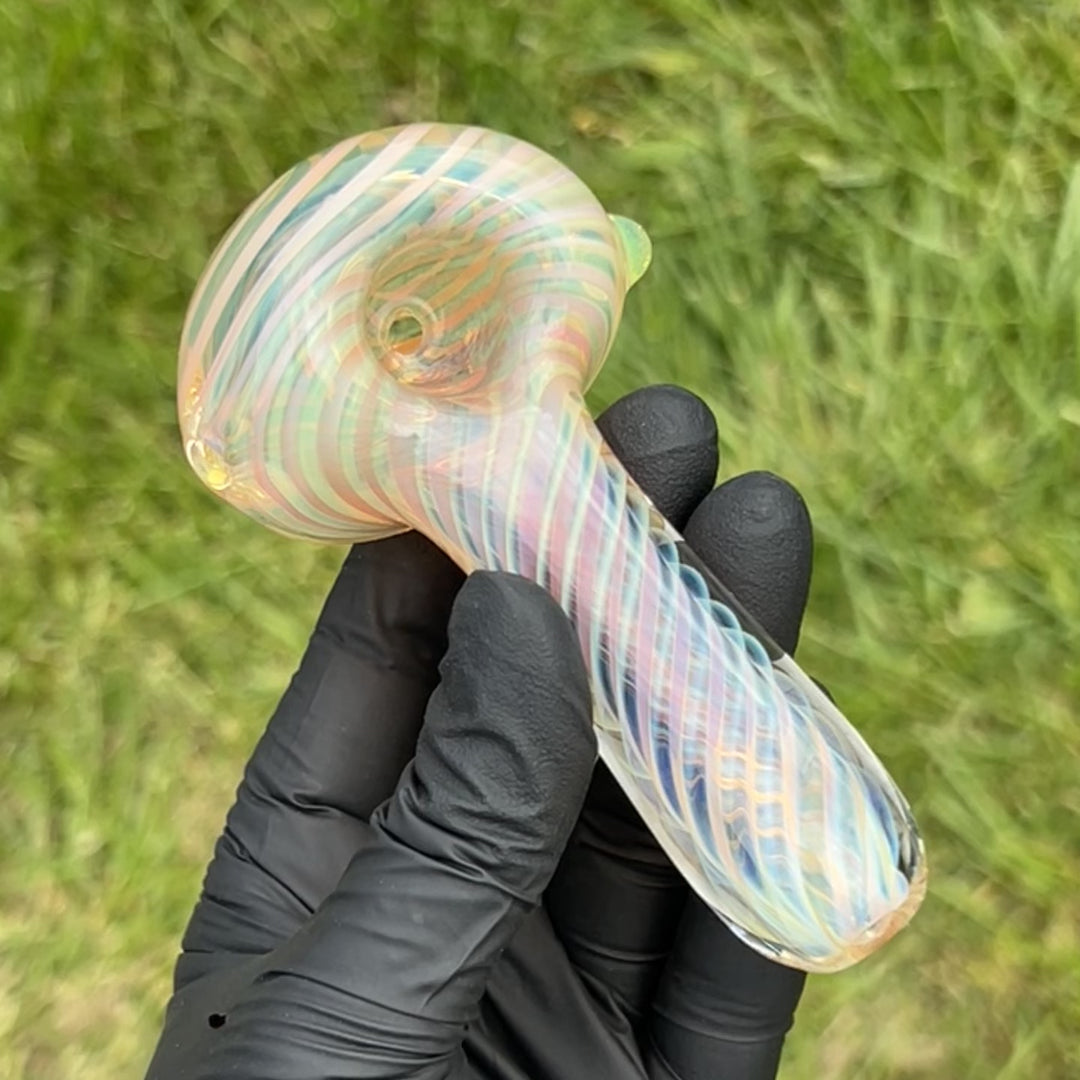 Thick Fume Pipe Green Slyme Marble Glass Pipe Chuck Glass