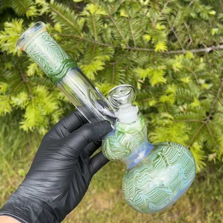 9" Fumed Bubble Bong Glass Pipe Mary Jane's Glass