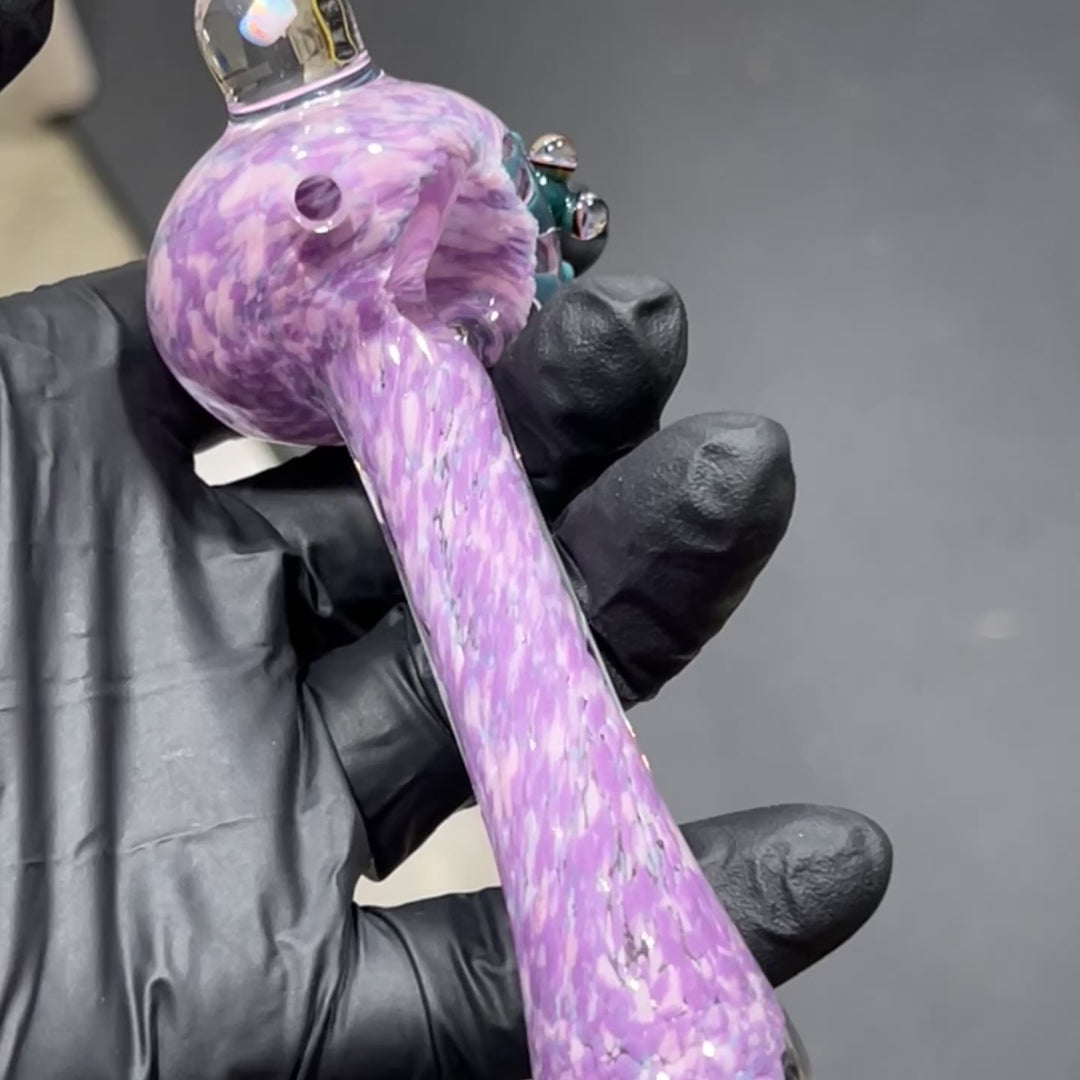 Purple Fancy Opal Frog Spoon Glass Pipe Beezy Glass