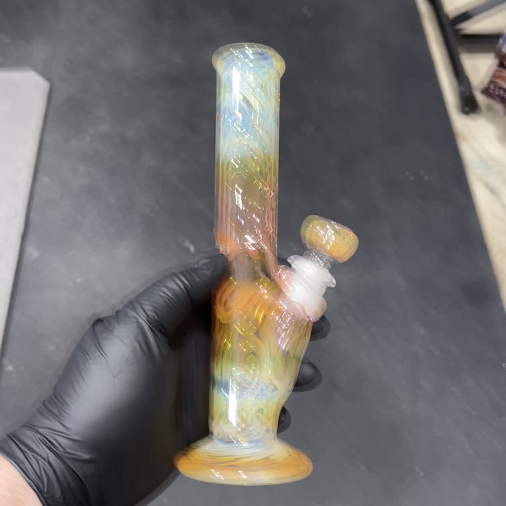 9" Fumed Squiggle Straight Bong Glass Pipe Mary Jane's Glass