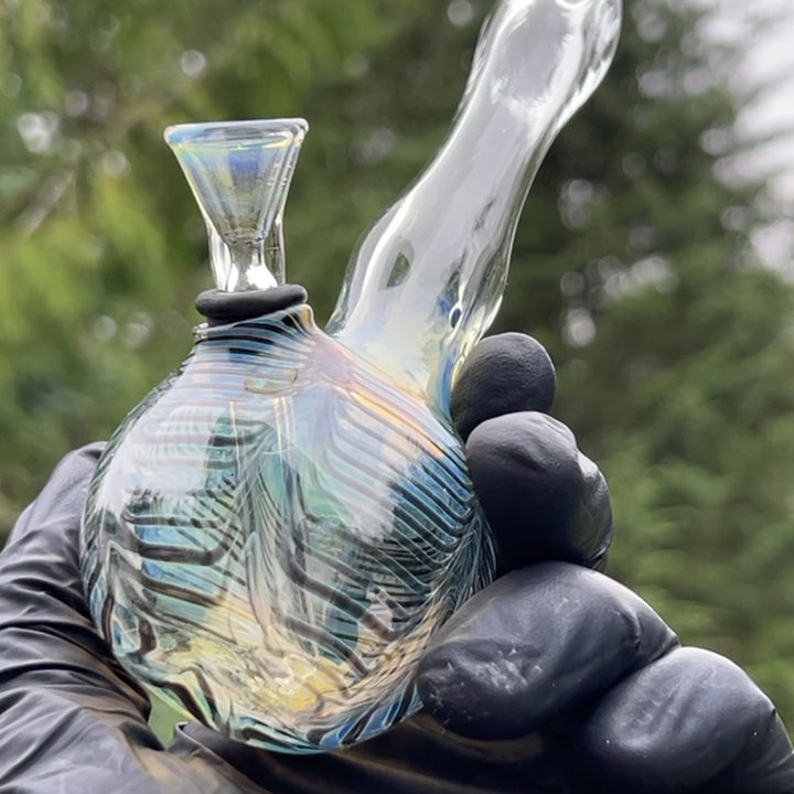 5" Silver Fumed Mini Bong Glass Pipe Mary Jane's Glass