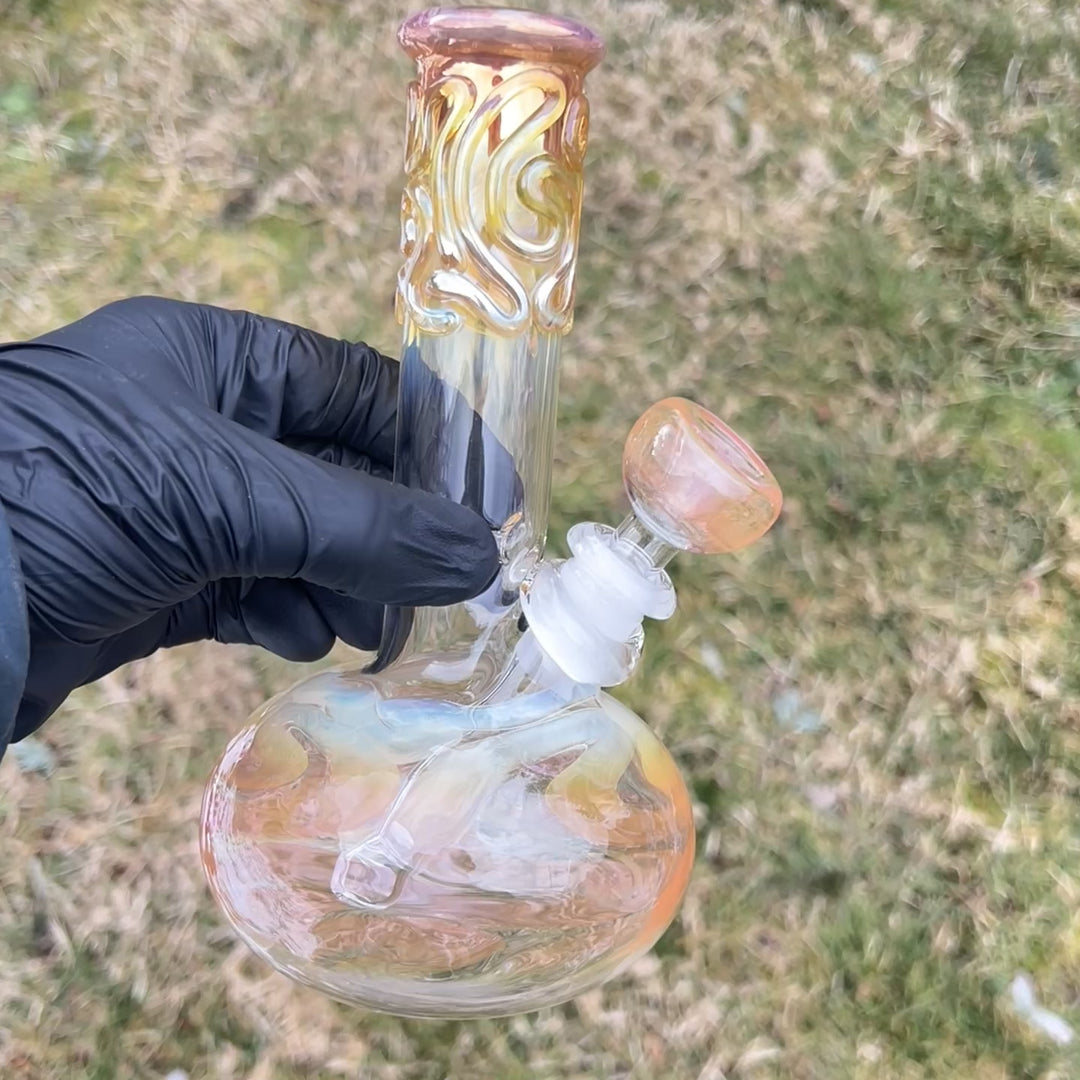 8" Fumed Bubble Bong Glass Pipe Mary Jane's Glass