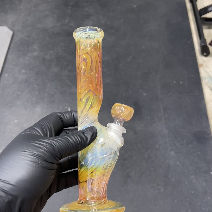 9" Fumed Squiggle Straight Bong Glass Pipe Mary Jane's Glass