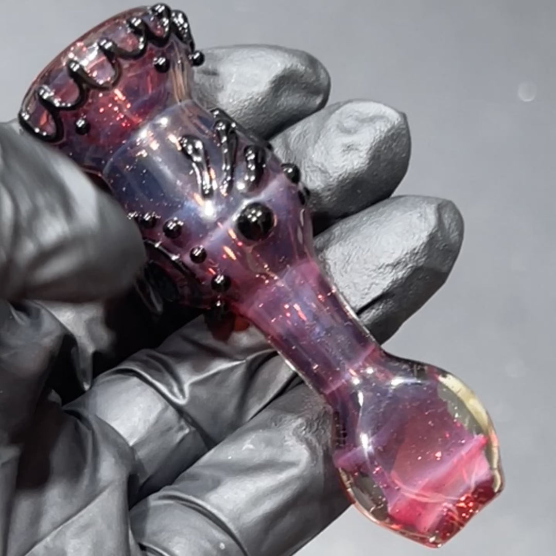 Purple Abstract Design Chillum Glass Pipe Beezy Glass