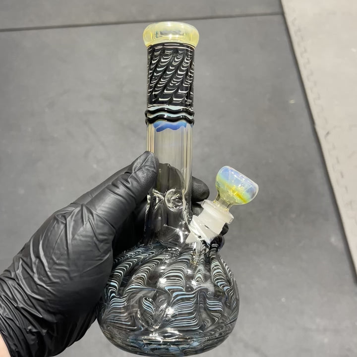 8" Bubble Color Rake Bong Glass Pipe Mary Jane's Glass