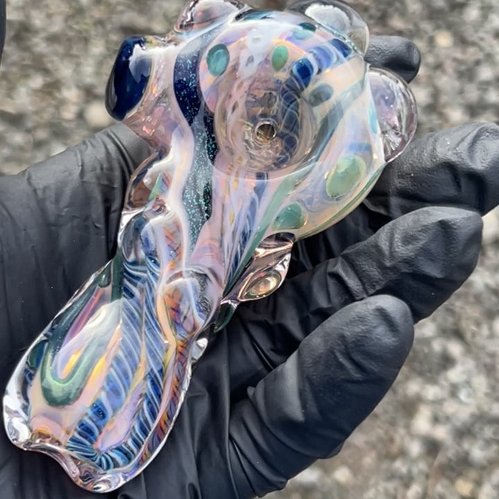 Molten Twisted Chaos Spoon Glass Pipe Molten Imagination