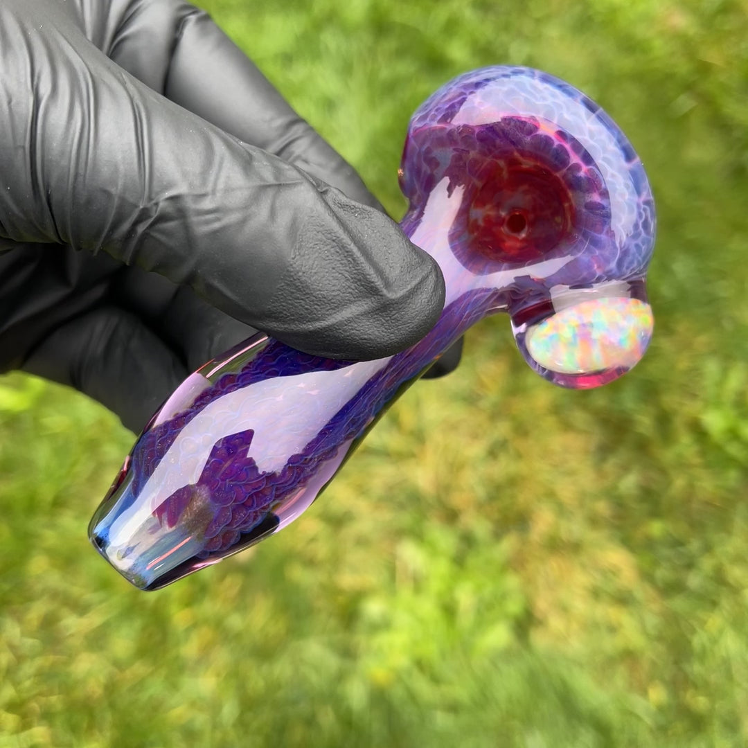 Purple Plasma Pipe with Huge Opal Coin