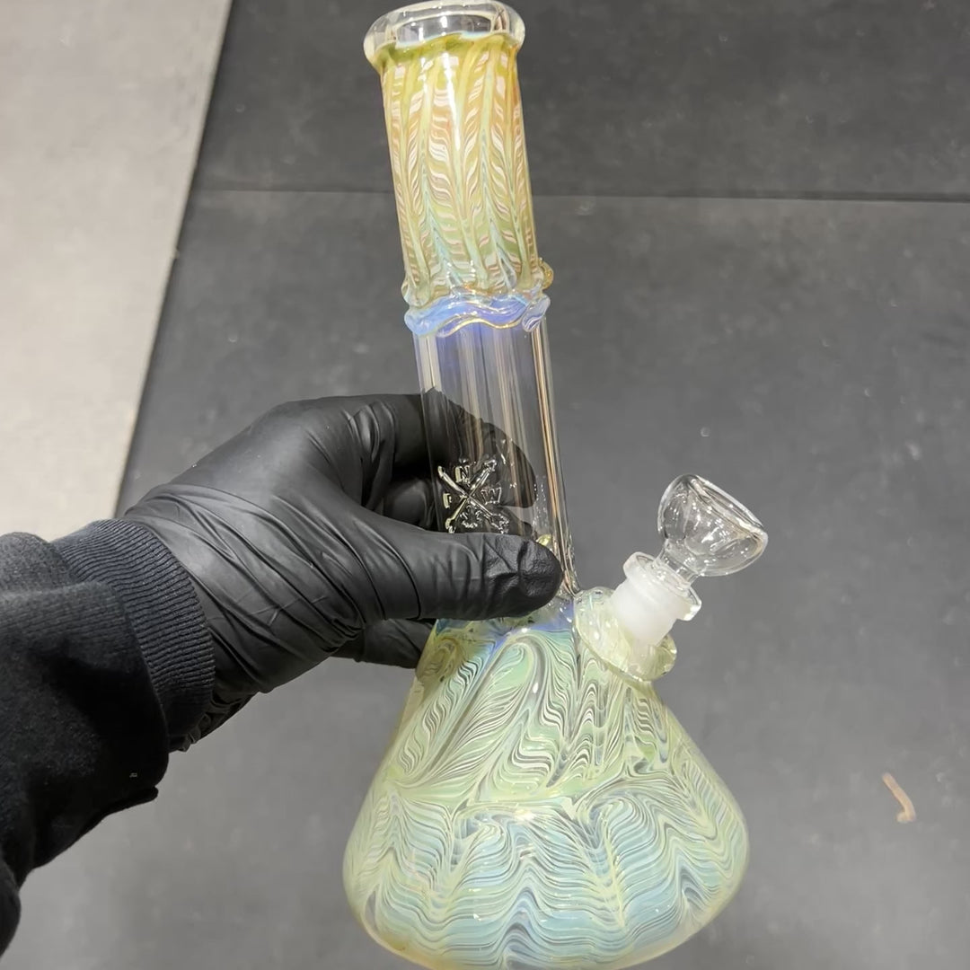 10.5" Color Rake Beaker Bong Glass Pipe Mary Jane's Glass