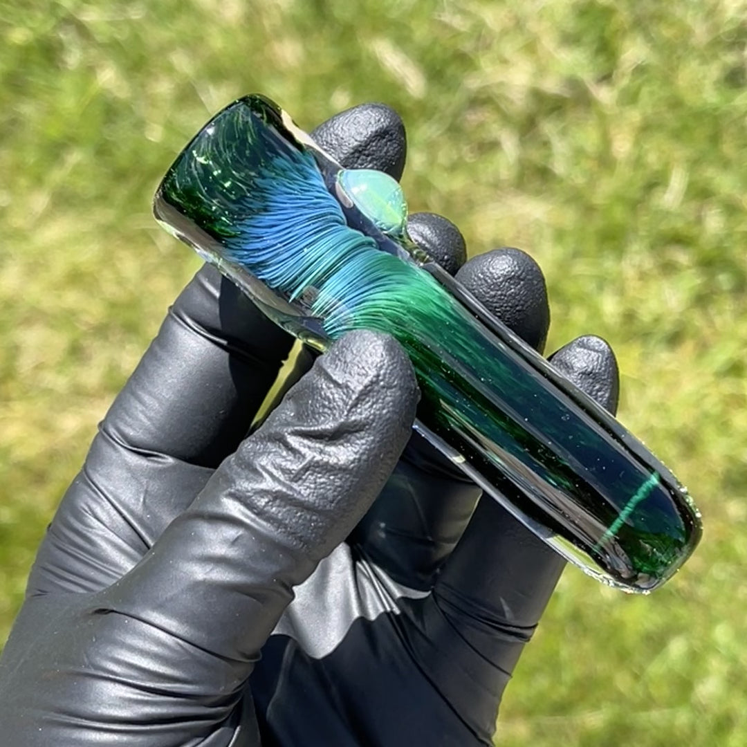 Thick Exp Green Chillum Glass Pipe Chuck Glass