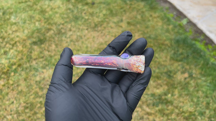 Thick Striking Purple Chillum Glass Pipe Chuck Glass