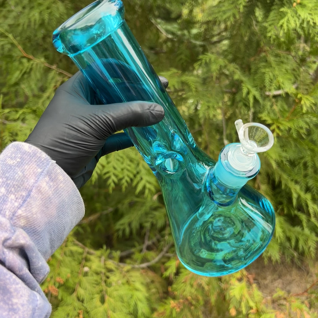 Bright Blue 10" Thick 9 mm Bong