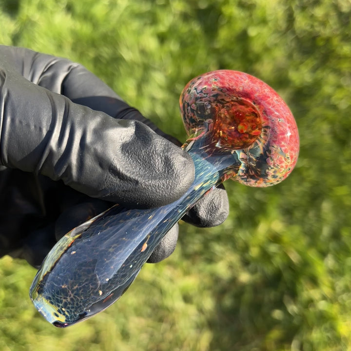 Green and Pink Sparkle Frit Pocket Pipe