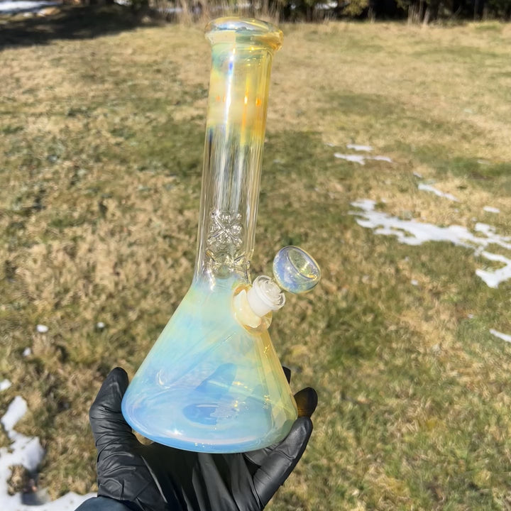 10.5" Fumed Beaker Bong Glass Pipe Mary Jane's Glass