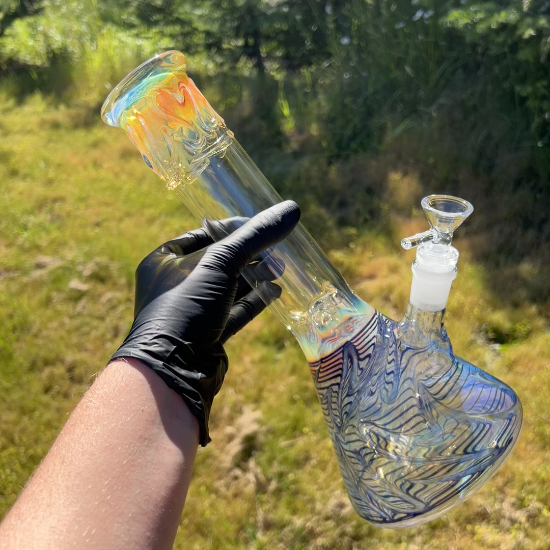 12" Ripple Fume Beaker Bong