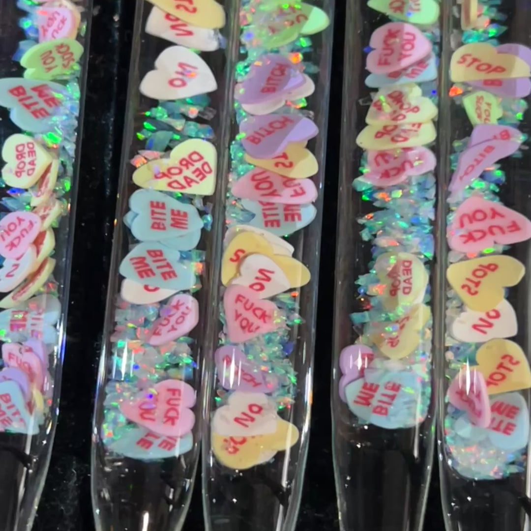 Opal Candy Heart Chisel Tip Dabbers Accessory Beezy Glass