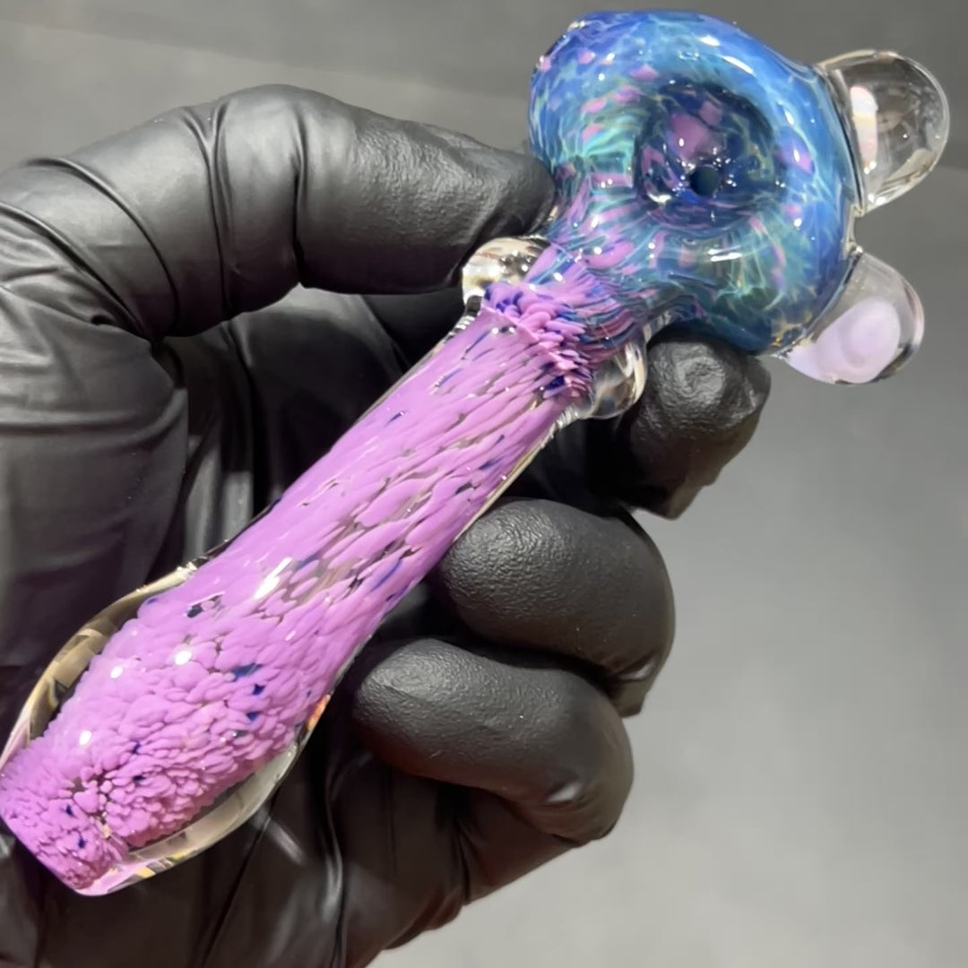 Grape Mushroom Pipe with Opal Glass Pipe Beezy Glass