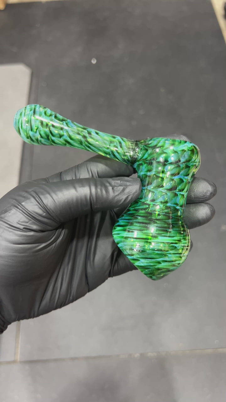 Experimental Green Hammer Bubbler Glass Pipe Jedi Glassworks