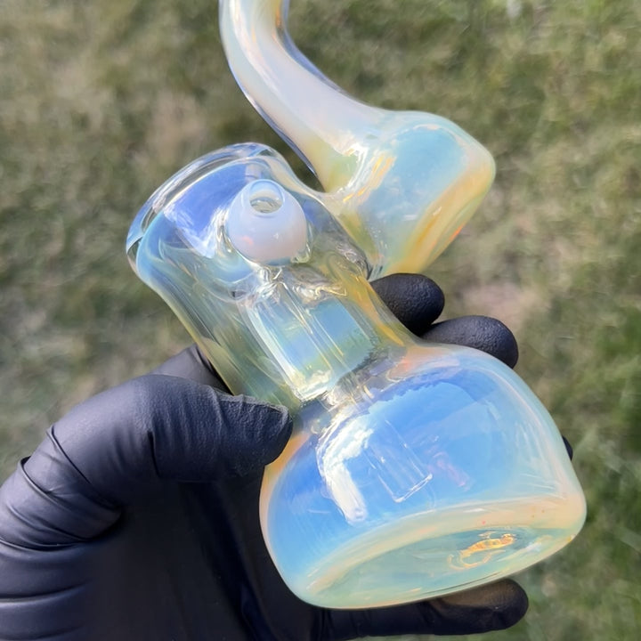 Silver Fume Sherlock Bubbler Glass Pipe Cose Glass