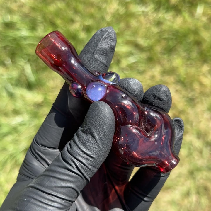 Red Flare Sister Chillum Glass Pipe Sable Haze