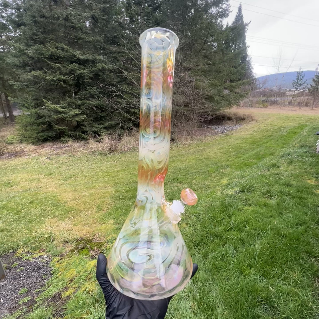 15" Fumed Swirling Beaker Bong Glass Pipe Mary Jane's Glass